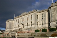 The National Library of Wales.  (Grumpy, by the look of the clouds.)