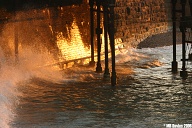 Sunset under the pier.